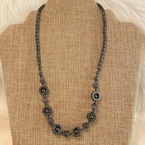 VINtage‎ Hematite Bead Necklace 4519